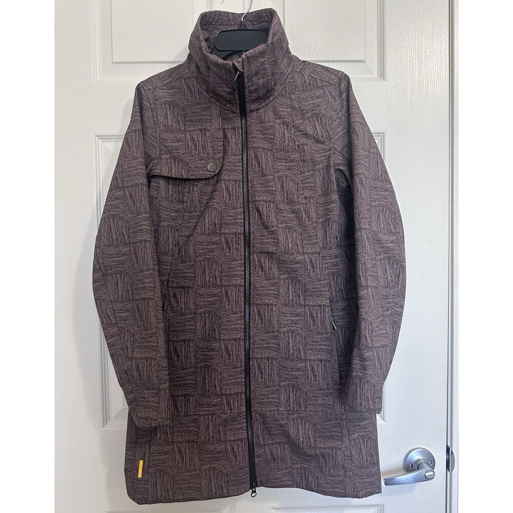 Lolë Women's Geometric Softshell Jacket Full Zip Mid-Length Long Sleeve Sz M